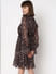 Brown Printed Lurex Fit & Flare Dress