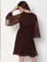 Dark Brown Lurex Flared Sleeves Dress