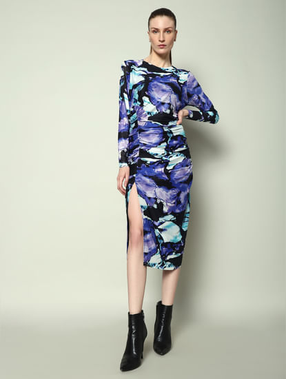 MARQUEE Blue Abstract Print Bodycon Dress