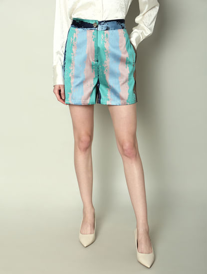 MARQUEE Blue Abstract Print Co-ord Set Shorts