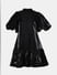 Black Flared Puff Sleeves Dress