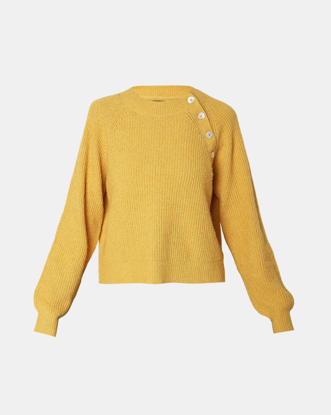 Yellow Button Detail Pullover