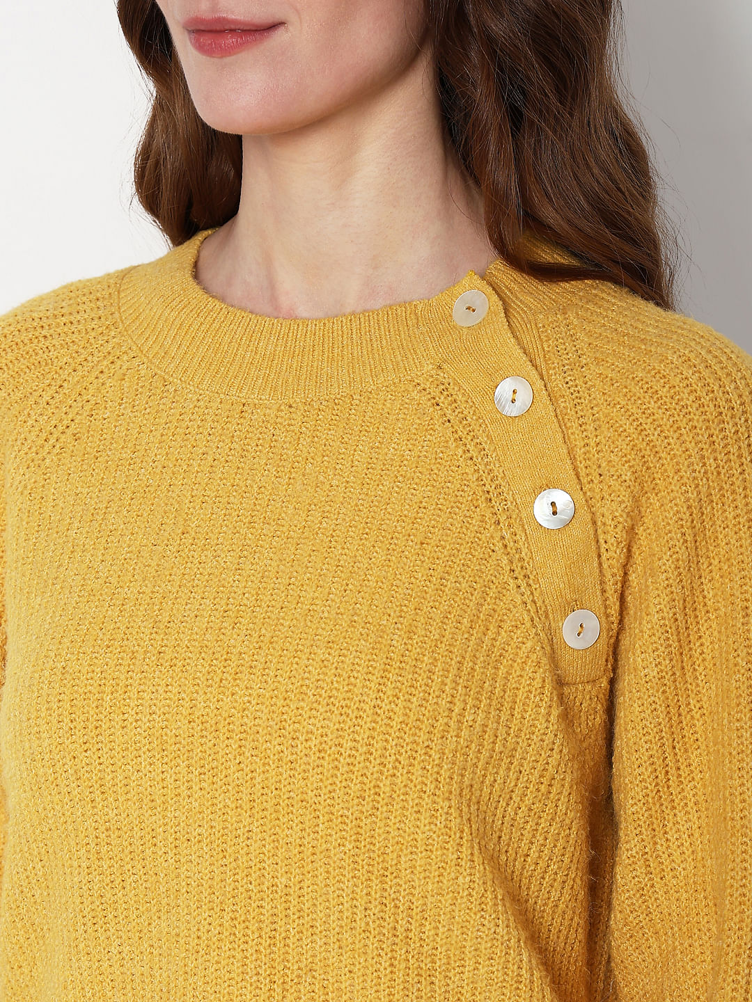 Yellow 2025 button sweater