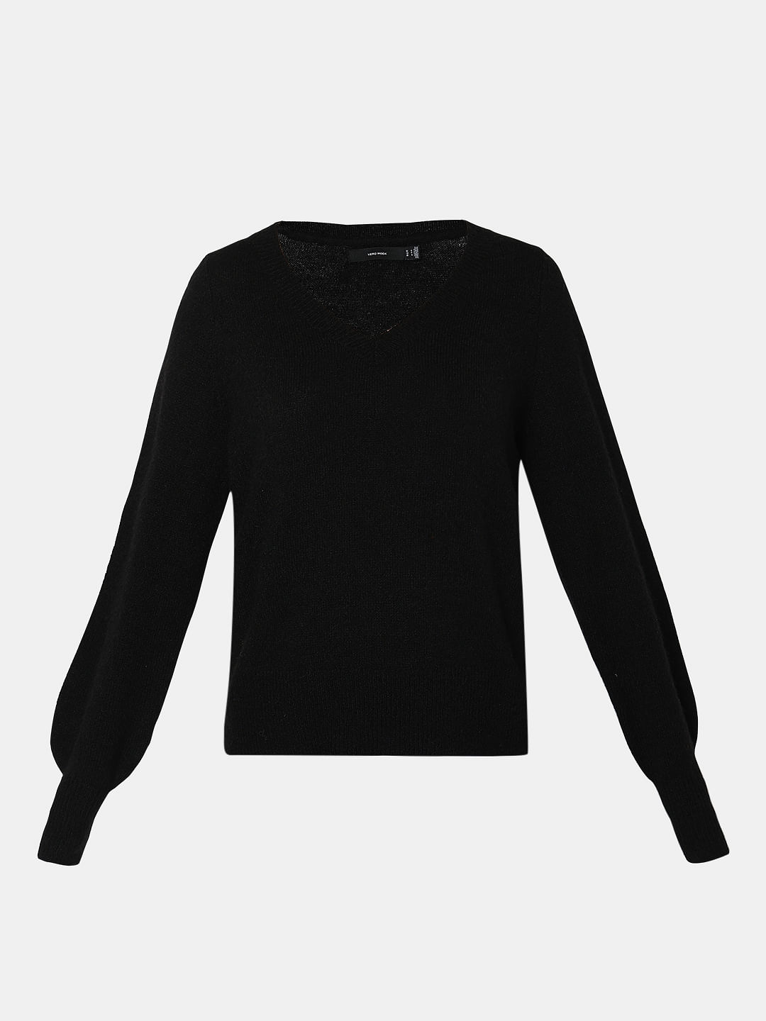 Black v neck cheap pullover