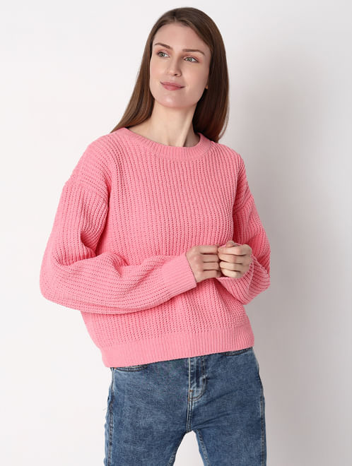 Light Pink Round Neck Pullover