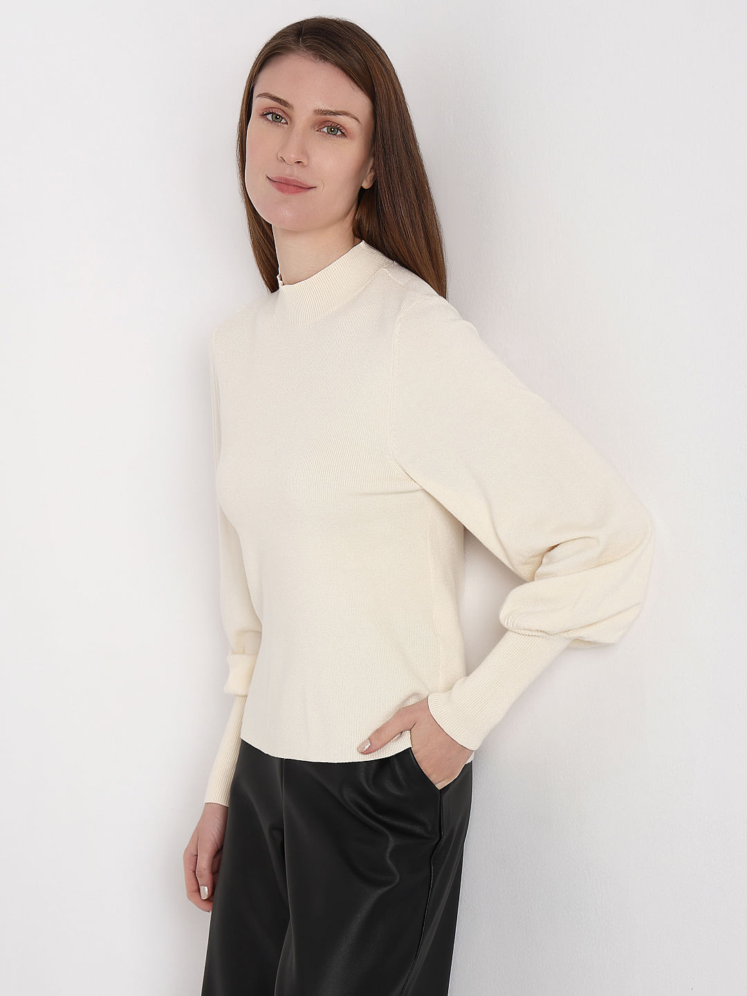 High collar online pullover