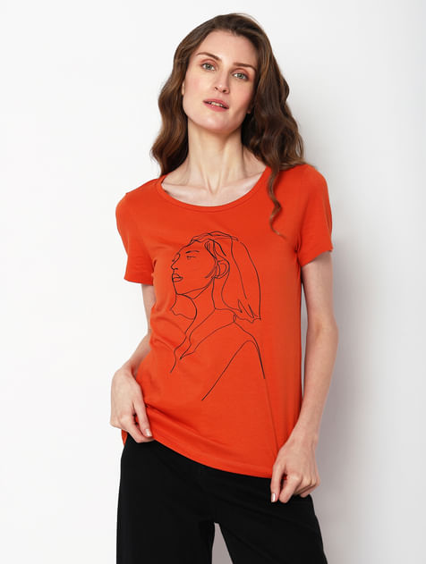 Rust Graphic Print T-shirt