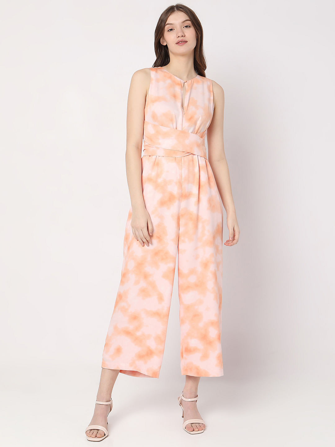 Peach cross over jumpsuit – Shop Luxe Life Boutique