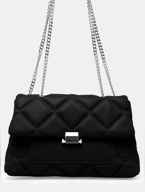 Black Structured Sling Bag
