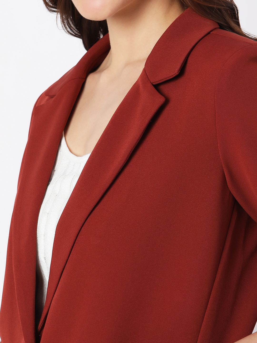 Buy Brick Red Blazer for Women Online