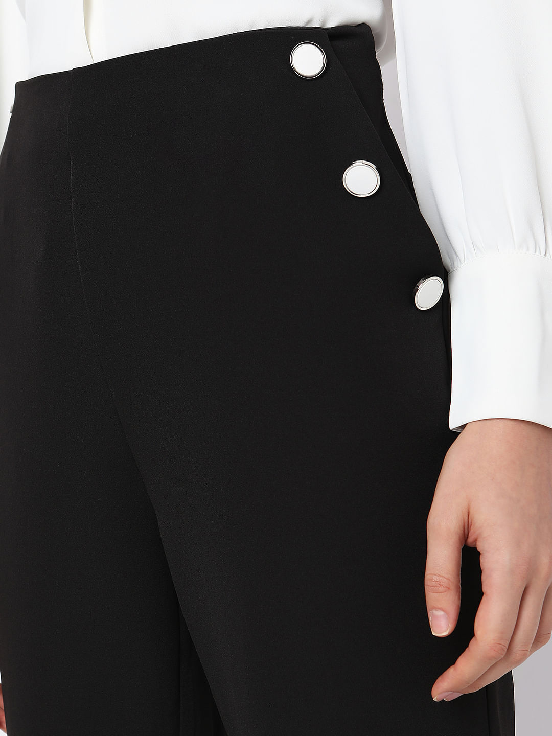 Buy Beige Cotton Solid Formal Trousers For Women online  Looksgudin