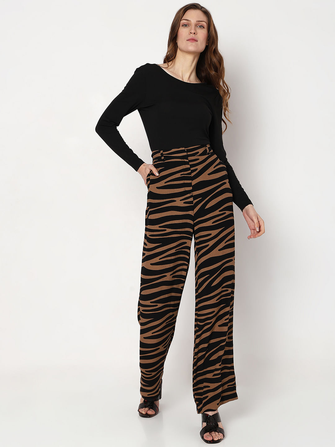 ASOS DESIGN Tall wide leg trousers in leopard print | ASOS