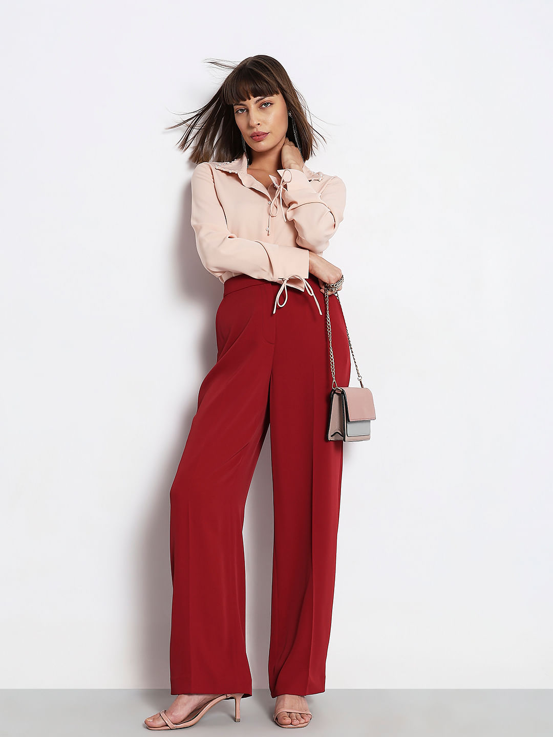 Red Wide Leg Trousers | New Look