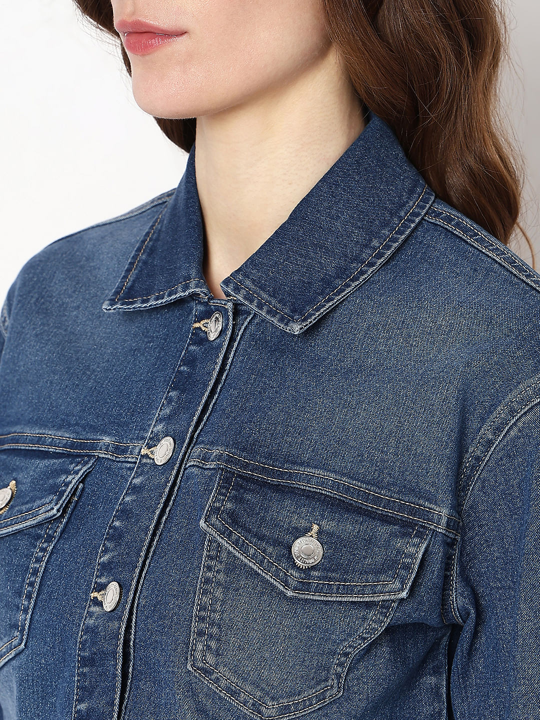 WGOUP Fashion Women's Solid Button Wear Out Long Puff Sleeve Denim Jacket  Coat,Dark Blue - Walmart.com
