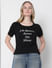 Black Text Print T-shirt