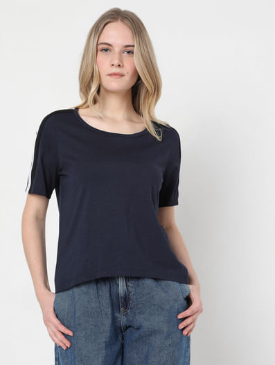 Blue Solid T-shirt