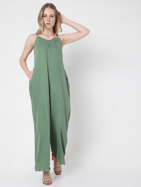 Green Strappy Jumpsuit