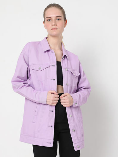 Lilac Oversized Denim Jacket