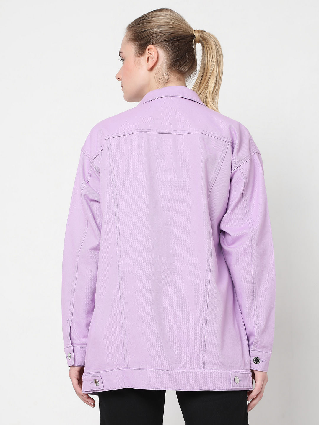 Lilac oversized 2025 denim jacket