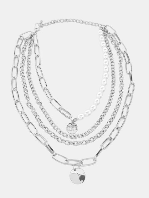 Silver Multi-Layered Necklace