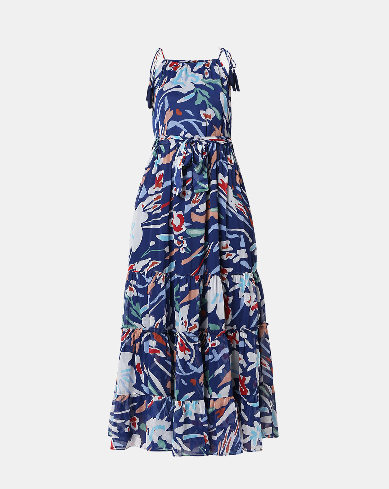 Blue Maxi Dress - Floral Print Maxi Dress - Tie-Strap Maxi Dress - Lulus
