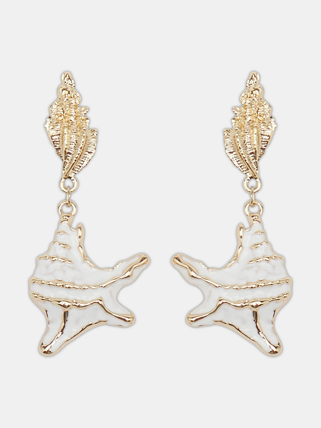 Buy Natural Sea Shell Earrings Conch Shell Earrings Mermaid Online in India   Etsy