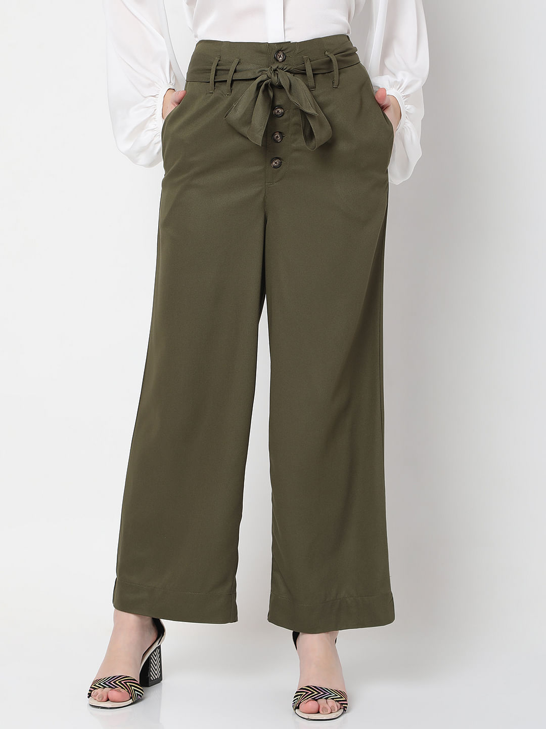 Buy Olive Trousers  Pants for Women by PROJECT EVE Online  Ajiocom