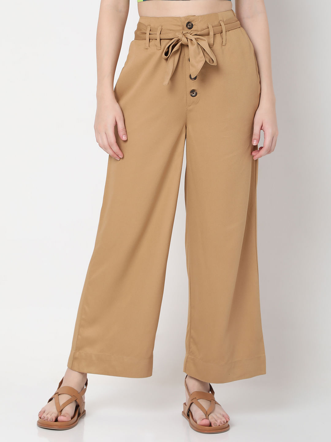 TENDER PERSON / STRAP FRARE PANTS-