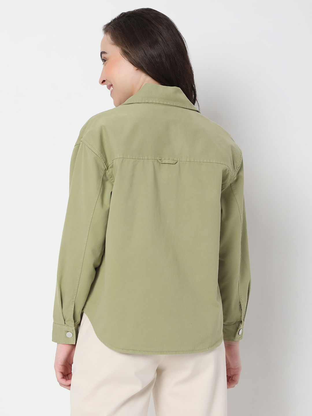Buy Vero Moda Green Fitted Denim Jacket for Women Online @ Tata CLiQ
