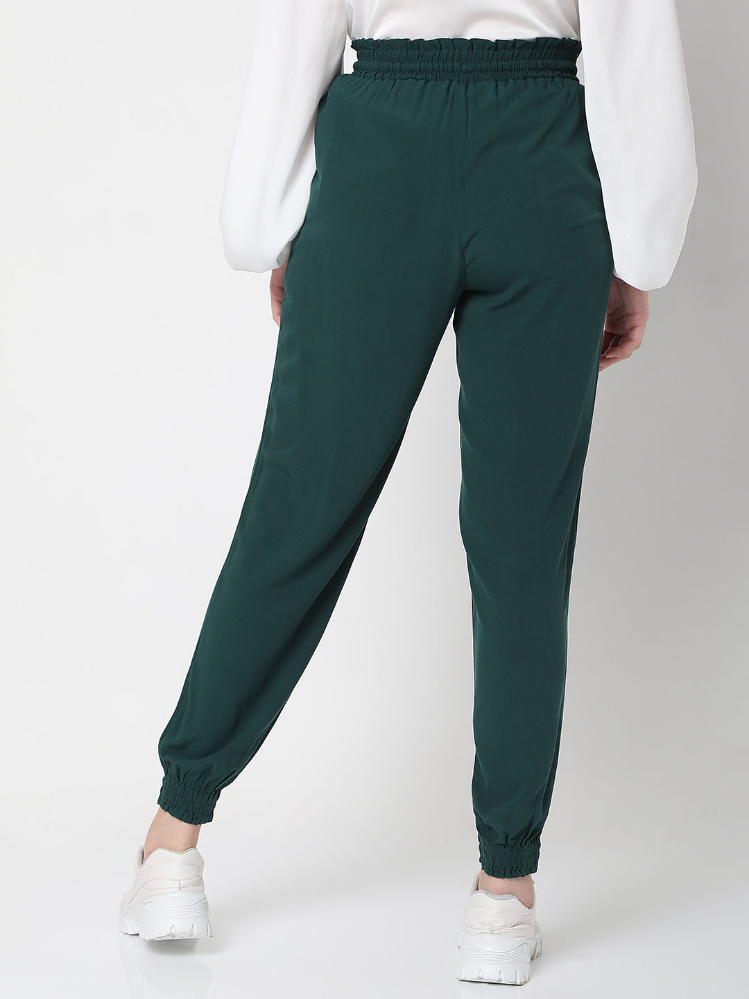 Buy Women Green Regular Fit Solid Casual Jogger Pants Online  610130   Allen Solly