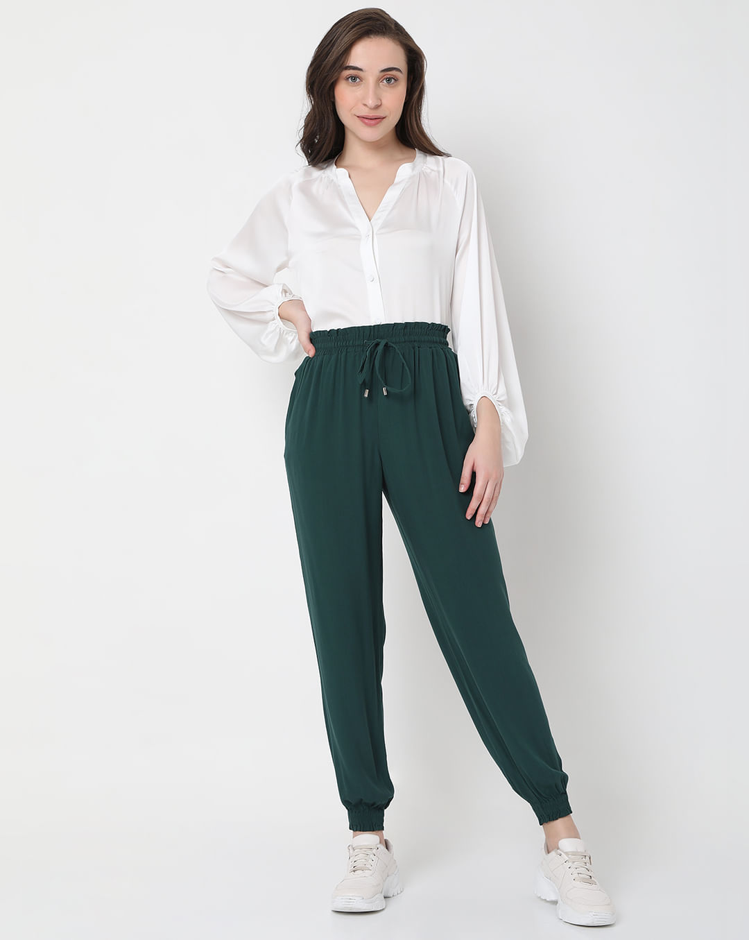 Mid-Rise Cargo Pants for Women