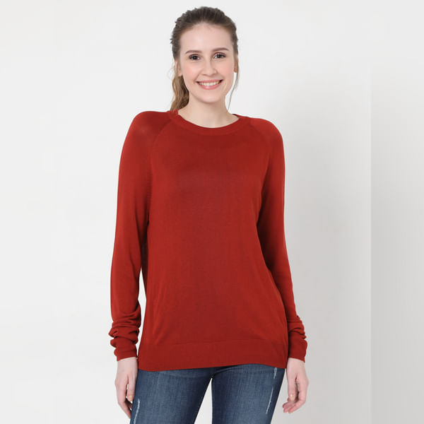 VERO MODA Rust Knit Pullover