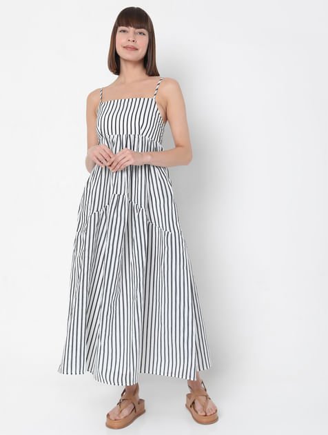 White Striped Maxi Dress
