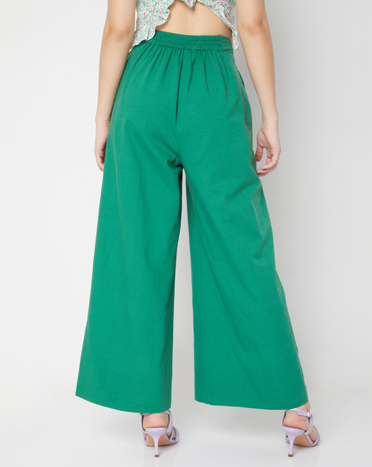 Green Wide Leg Pants|274715401-Evergreen