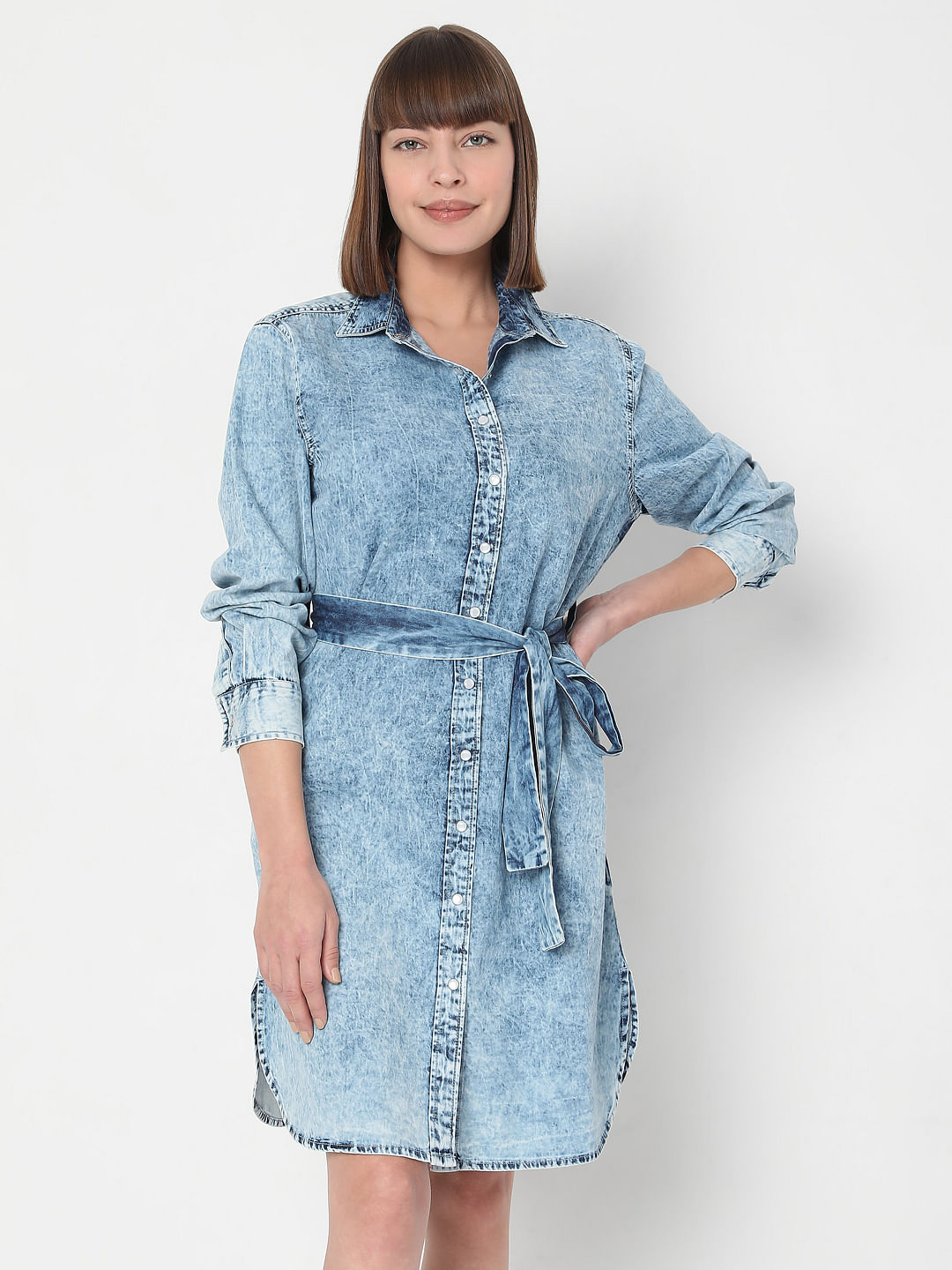 Women's Long Sleeve Denim Maxi Shirtdress - Universal Thread™ Medium Wash  12 : Target