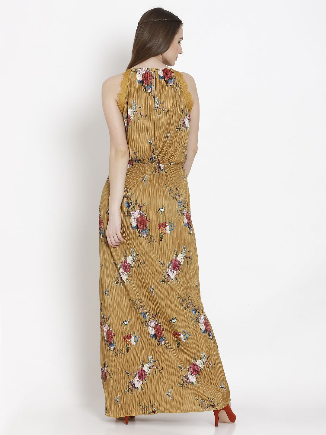 maxi mustard dress