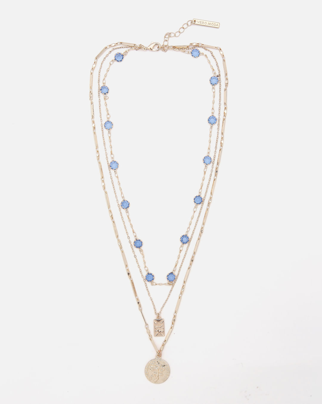 Women's Jewellery - Golden Studded Layered Necklace Online in India
