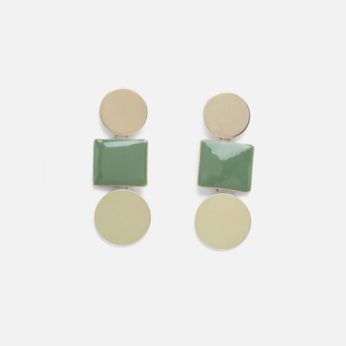 Gold & Green Drop Earrings