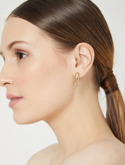 Golden Chain Link Earrings - Set of 4 