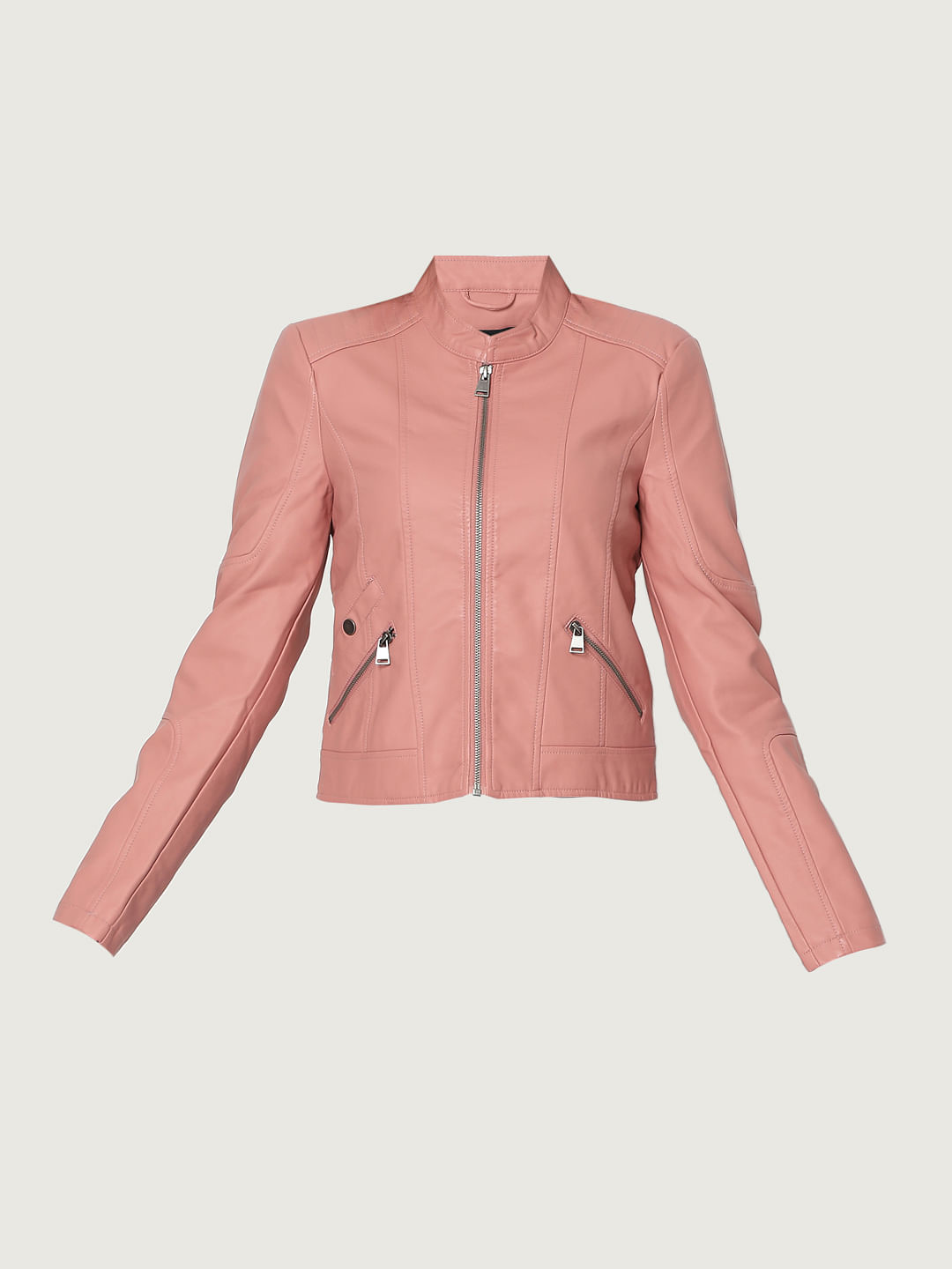 vero moda pink leather jacket