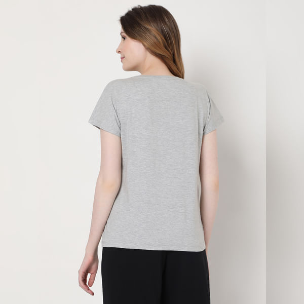BESTSELLER CLOTHING Grey Slogan Print Lounge T-shirt