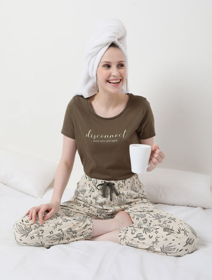 Brown & Beige Pyjama Set