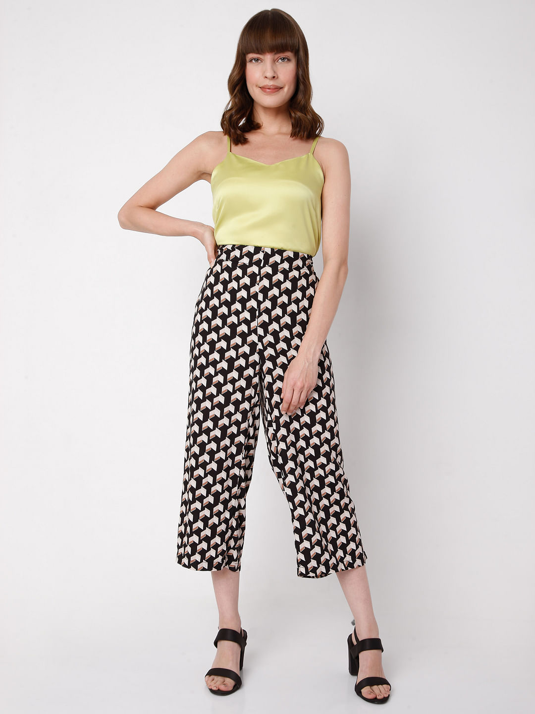 French Connection Stretch Wide Culotte Trousers Black at John Lewis   Partners