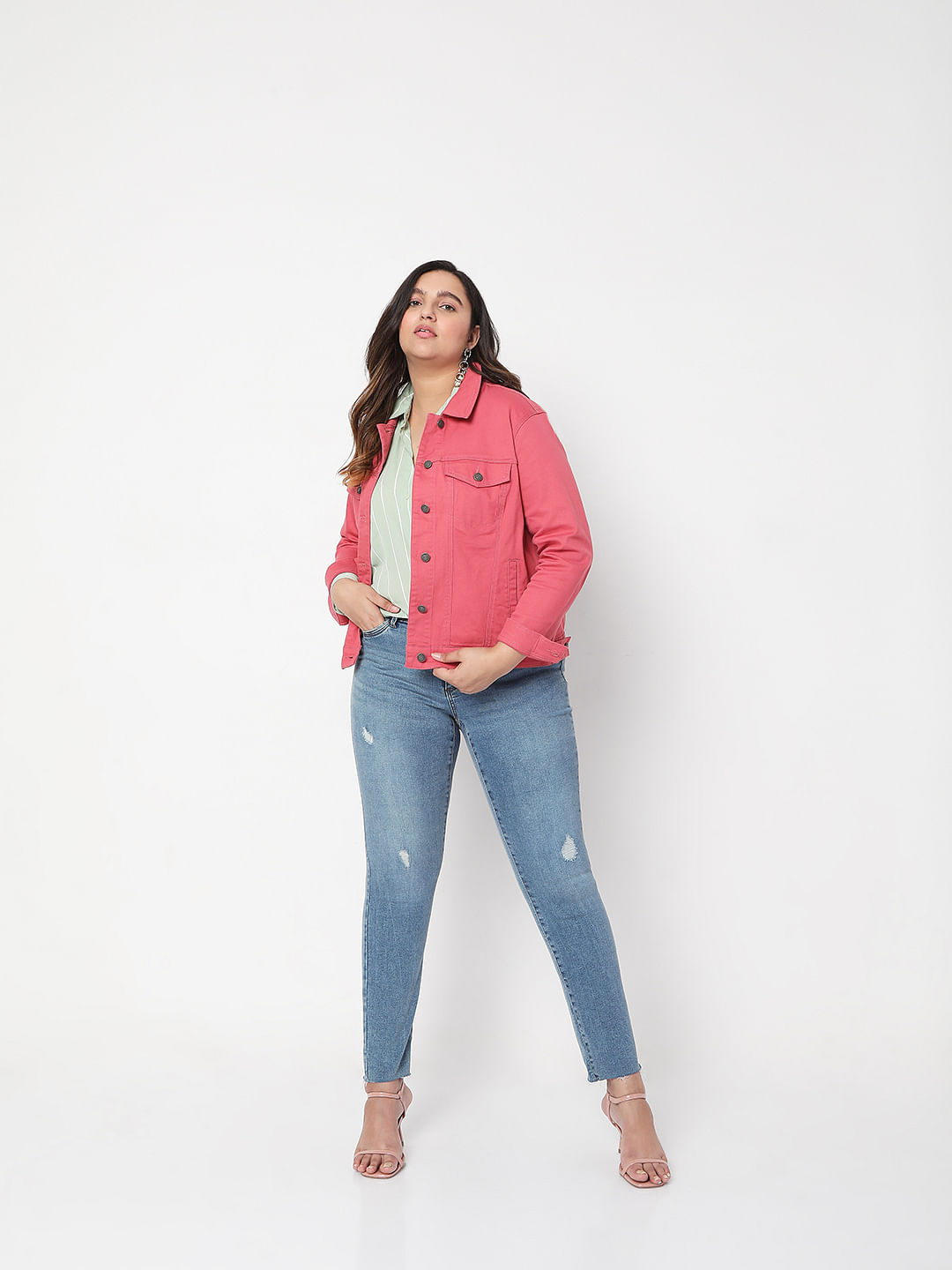 Buy Pink Denim Jacket for Women Online