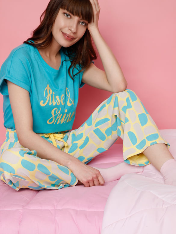  Blue T-shirt & Pyjama Set