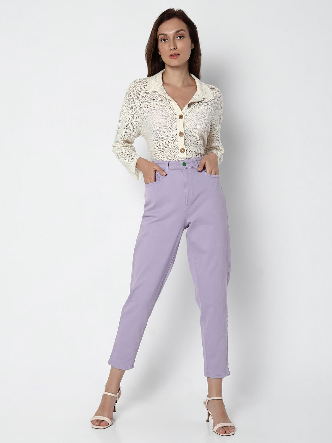 Eggplant Purple Men's Trousers | Flat Front Design