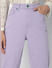 Purple High Rise Straight Fit Jeans