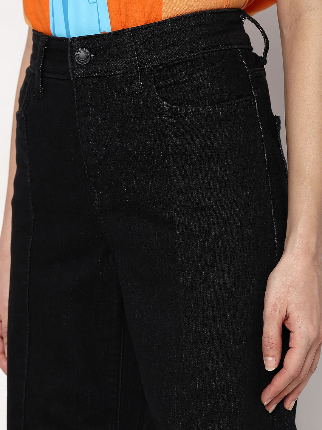 Raw edge black on sale jeans