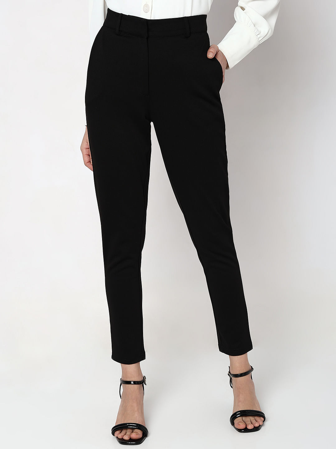 ARROW Regular Fit Women Black Trousers - Buy BLACK ARROW Regular Fit Women  Black Trousers Online at Best Prices in India | Flipkart.com