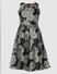 Black Floral Print Fit & Flare Dress